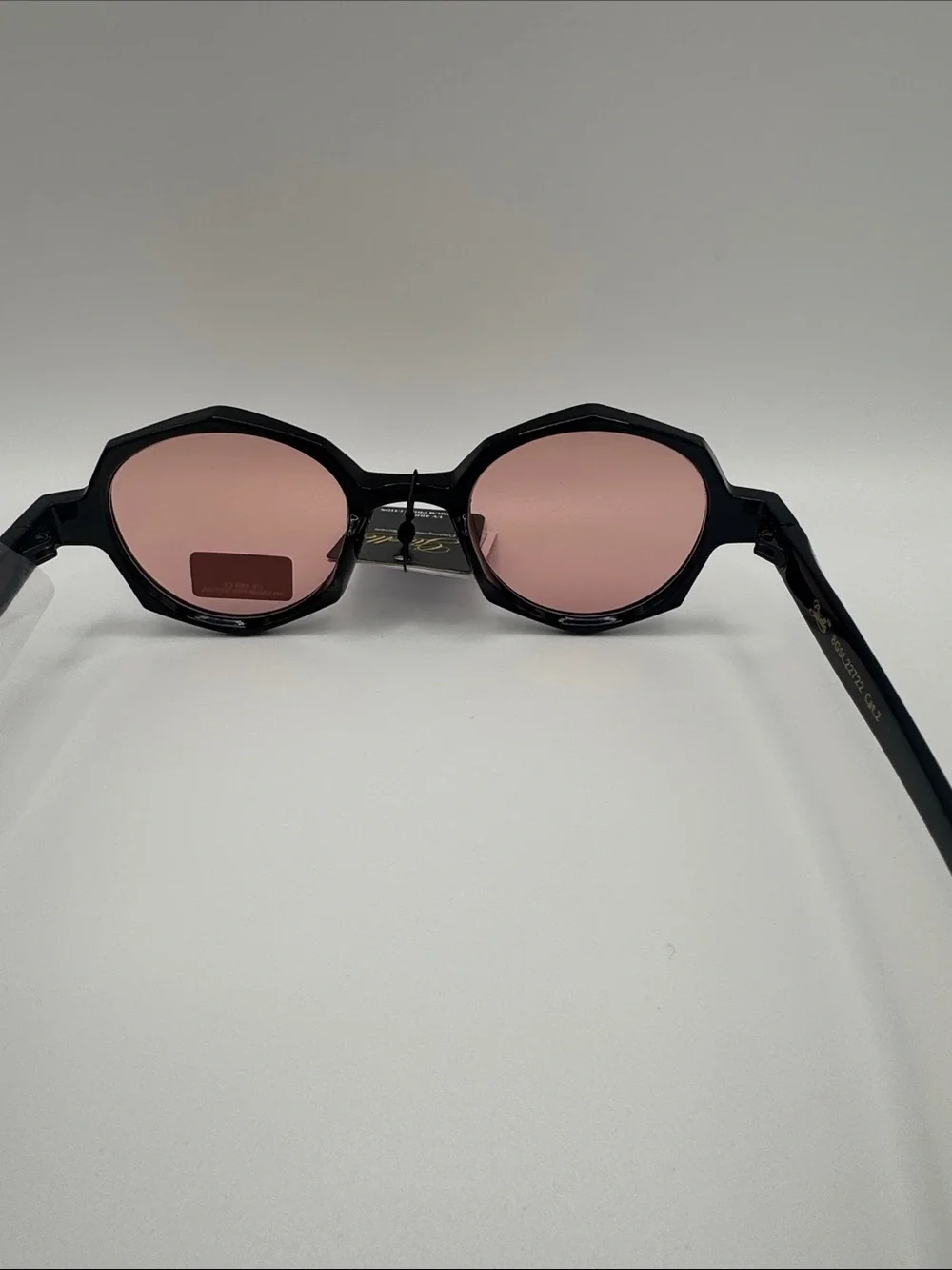 Black Frame Sunglasses with Pink Lenses -